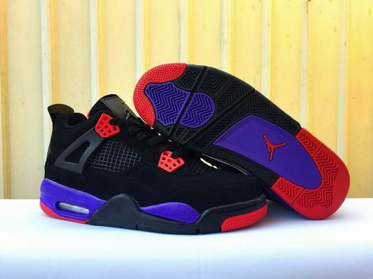 (image for) AIR JORDAN 4 Retro Raptors Men's Shoes AQ3816-065 Black Purple Red-44